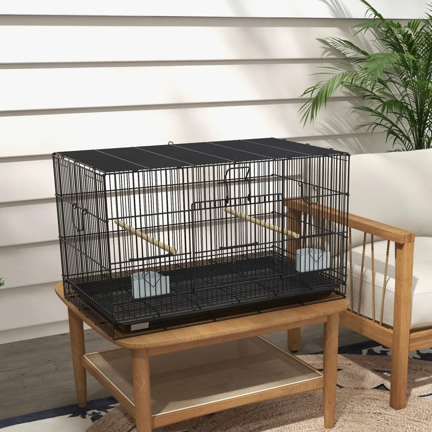 Lovebird, Finch Budgie Cage, Removable Tray, Wooden Perches, 30" L x 18" W x 18" H, Canary Bird Cages at Gallery Canada