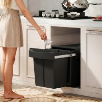 Poubelle rétractable sous placard, 40 L (10,6 gallons), noir