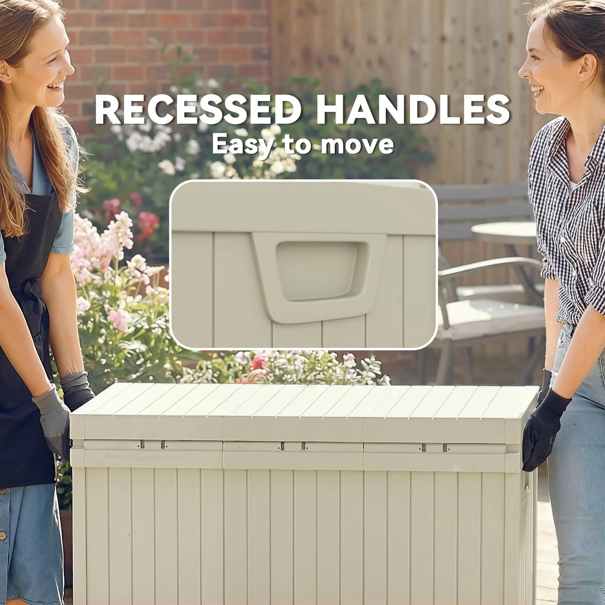 70 Gallon Resin Deck Box, Waterproof Outdoor Storage Container Patio Storage Boxes at Gallery Canada