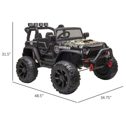 12V Kids Jeep Ride On Police Car, Parental Remote, Camouflage Electric Toy Cars at Gallery Canada