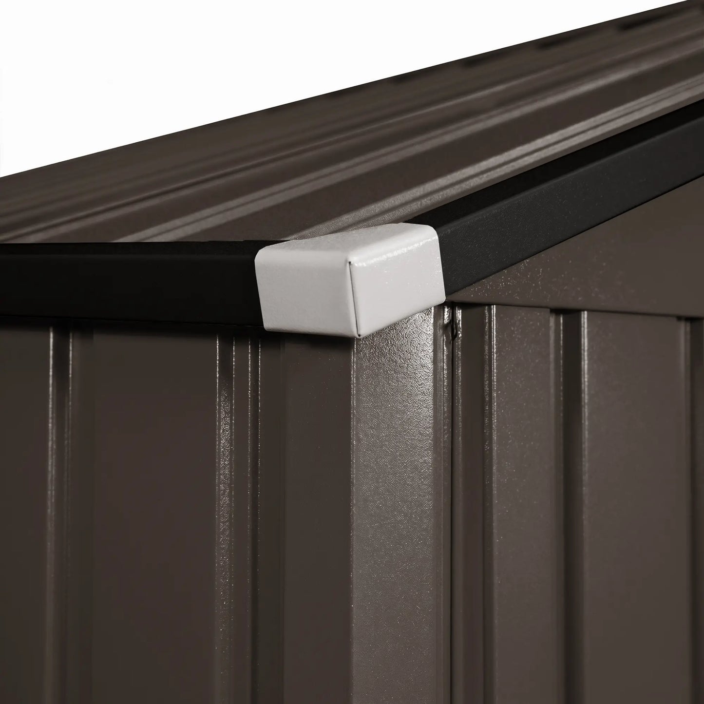 9.1'x6.4'x6.3' Garden Storage Shed, Foundation Kit, Metal Tool House, Double Doors, Brown Sheds at Gallery Canada