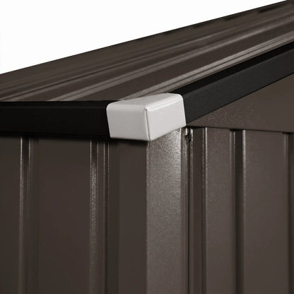 9.1'x6.4'x6.3' Garden Storage Shed, Foundation Kit, Metal Tool House, Double Doors, Brown Sheds at Gallery Canada