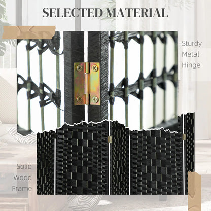8 Panel Folding Room Divider, Portable Privacy Screen, Black Room Dividers at Gallery Canada