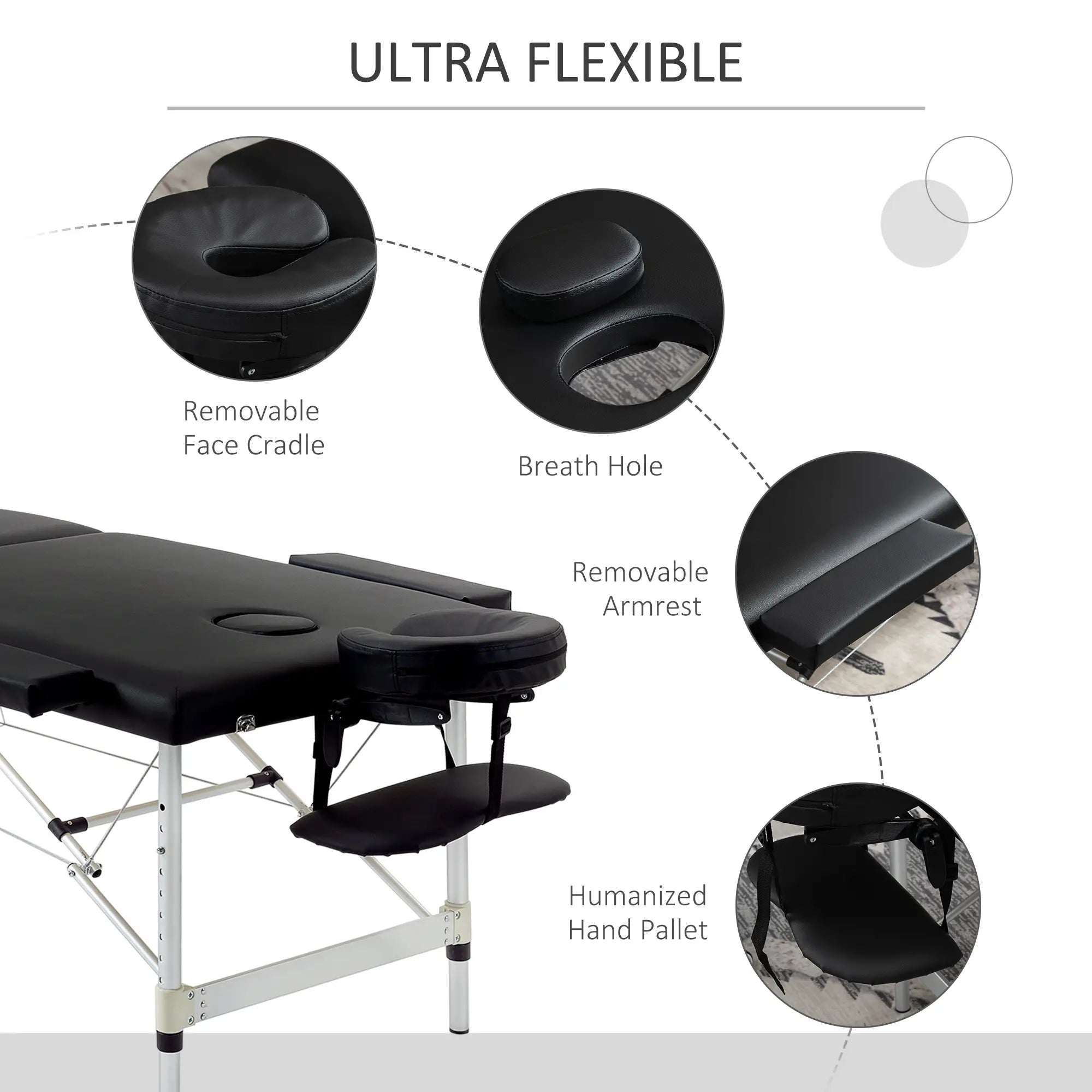 83 Foldable Massage Table, Salon SPA Facial Couch, Tattoo Bed, Black Portable Massage Tables at Gallery Canada