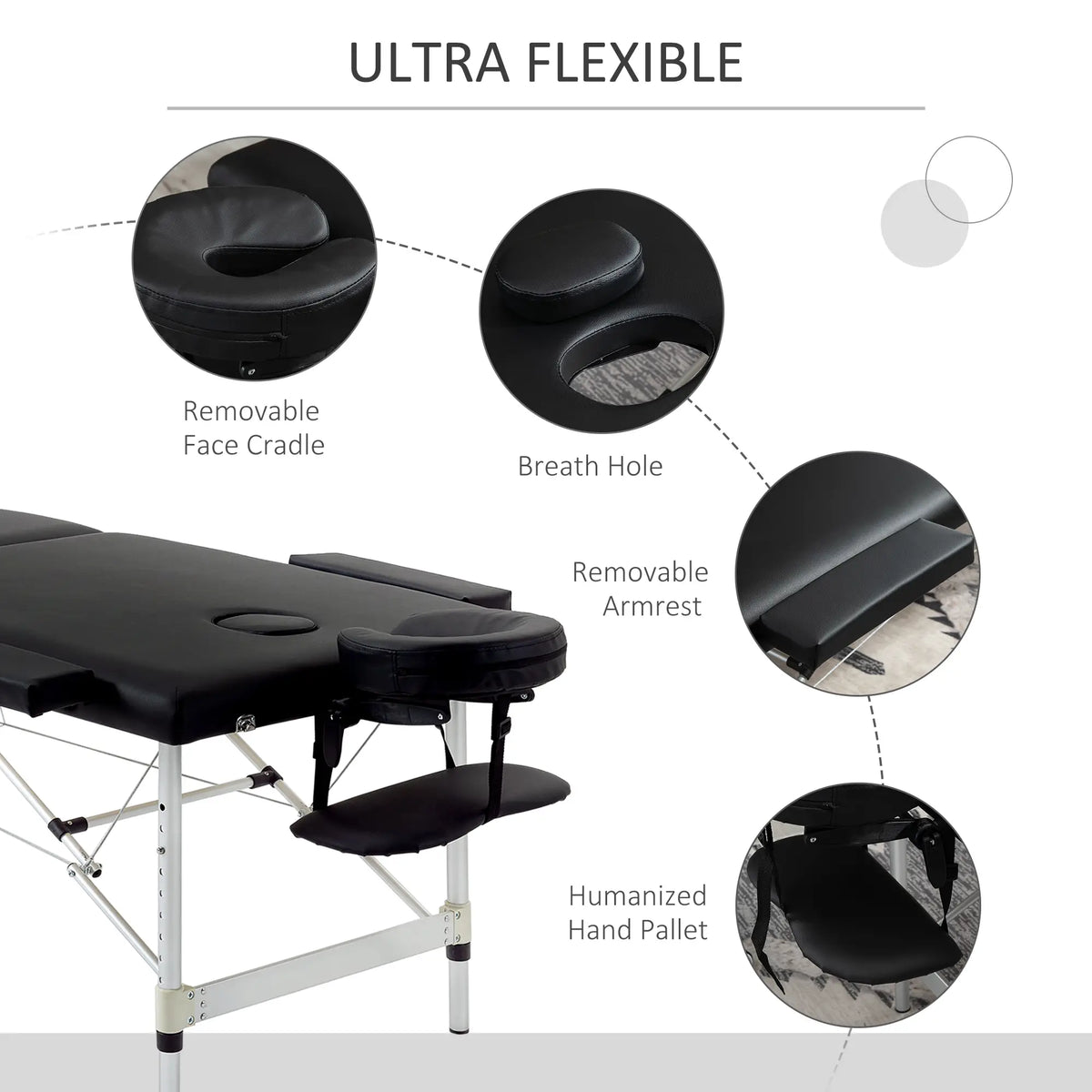 83 Foldable Massage Table, Salon SPA Facial Couch, Tattoo Bed, Black Portable Massage Tables at Gallery Canada