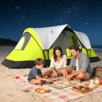 6-8 Person Camping Tent, 2000mm Waterproof Rainfly, Carry Bag, Green Camping Tents at Gallery Canada