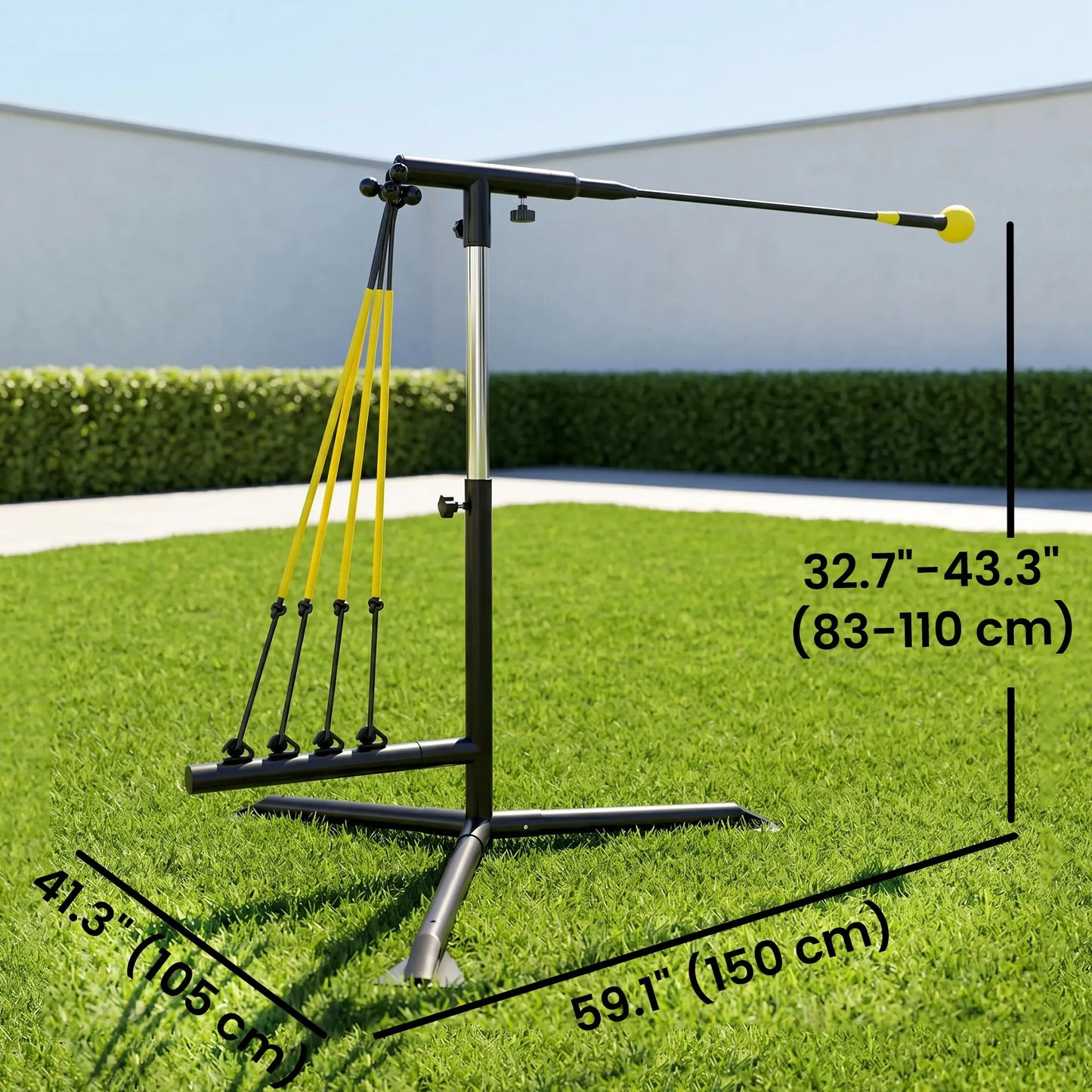 Baseball Hitting Trainer, 32.7"-43.3" Adjustable, with Bands & Bag