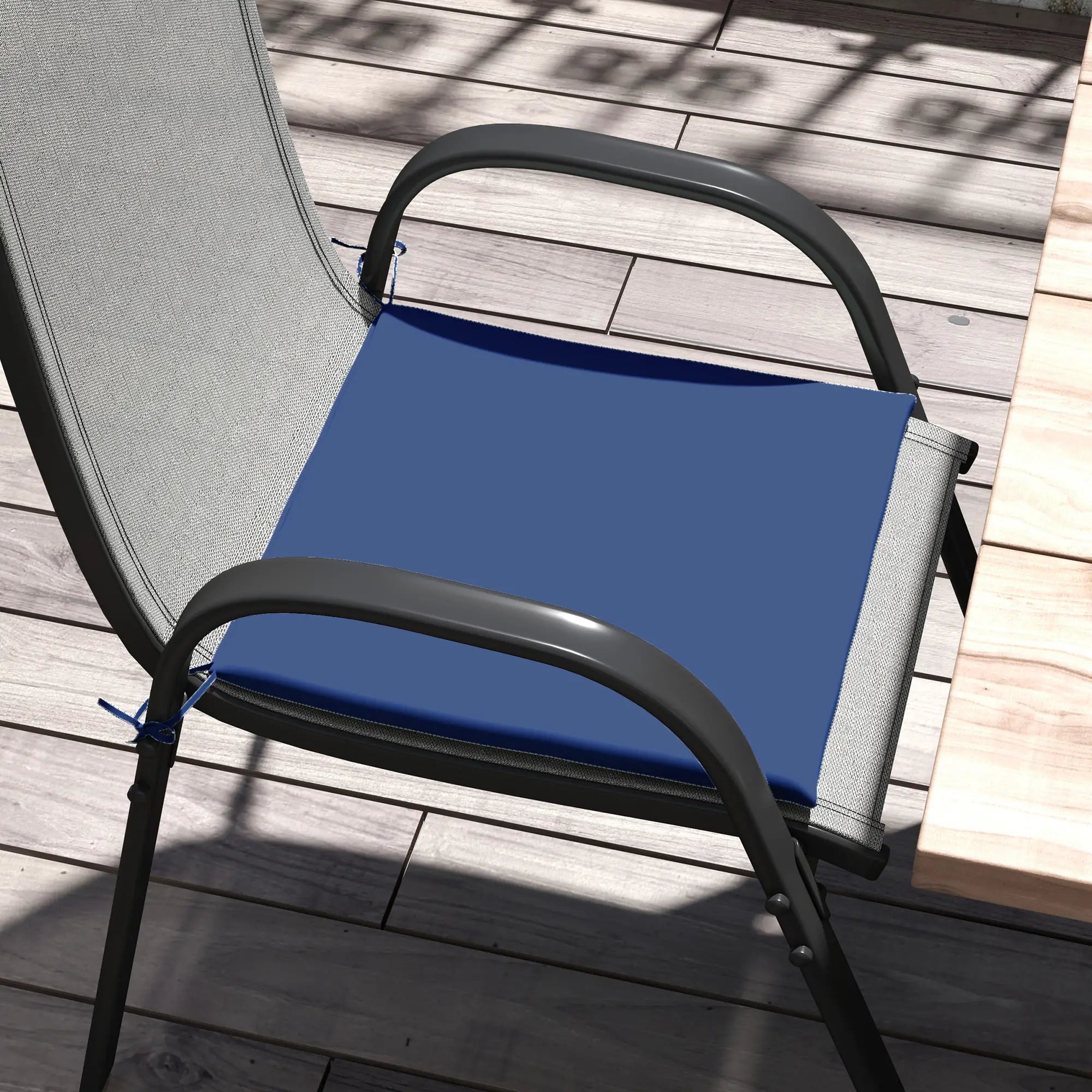 6-Piece Seat Cushion Pillows, Patio Chair Cushions with Ties, Deep Blue, Blue Patio Chair Cushions at Gallery Canada