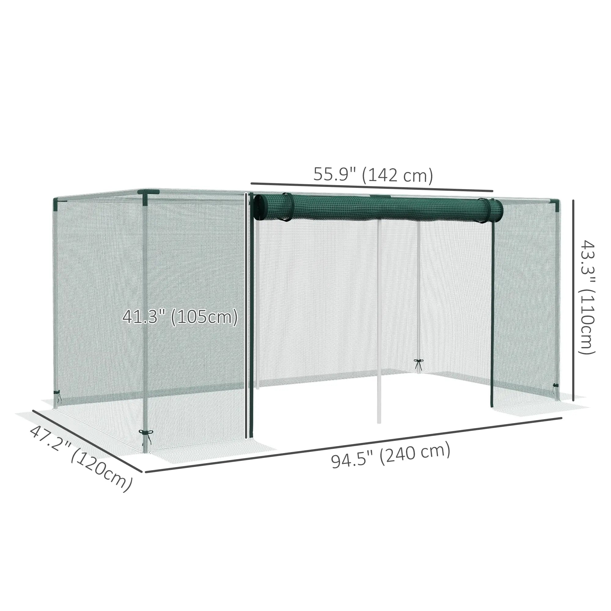 Galvanized Steel Crop Cage, Plant Protection Tent, 8' x 4', Green Walk In Greenhouses at Gallery Canada