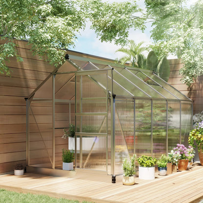 6' x 10' x 6.6' Polycarbonate Greenhouse, Walk-In Garden Kit, Galvanized Frame, Sliver Walk In Greenhouses at Gallery Canada