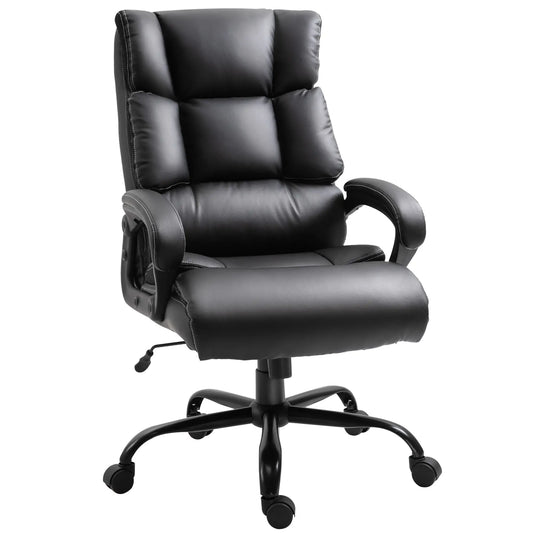 Ergonomic Office Chair, Adjustable Height, PU Leather, 360 Swivel, 400lbs, Black Executive & Manager Chairs Black at Gallery Canada