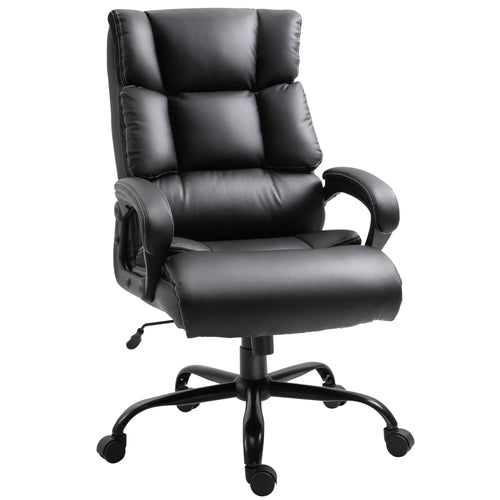 Ergonomic Office Chair, Adjustable Height, PU Leather, 360 Swivel, 400lbs, Black