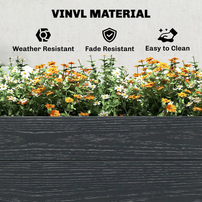 Vinyl Raised Garden Bed Kit, 6.5 x 2 x 1ft, Grey Wood Effect, Grey Wooden Planter Boxes at Gallery Canada