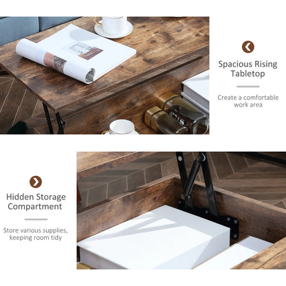 Lift Top Coffee Table, Hidden Storage, Living Room, Rustic Brown Coffee Tables at Gallery Canada
