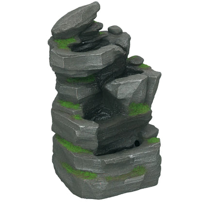 4-Tier Outdoor Water Fountain, LED Lights, Adjustable Flow, 22.4-inch Resin Water Fountains at Gallery Canada