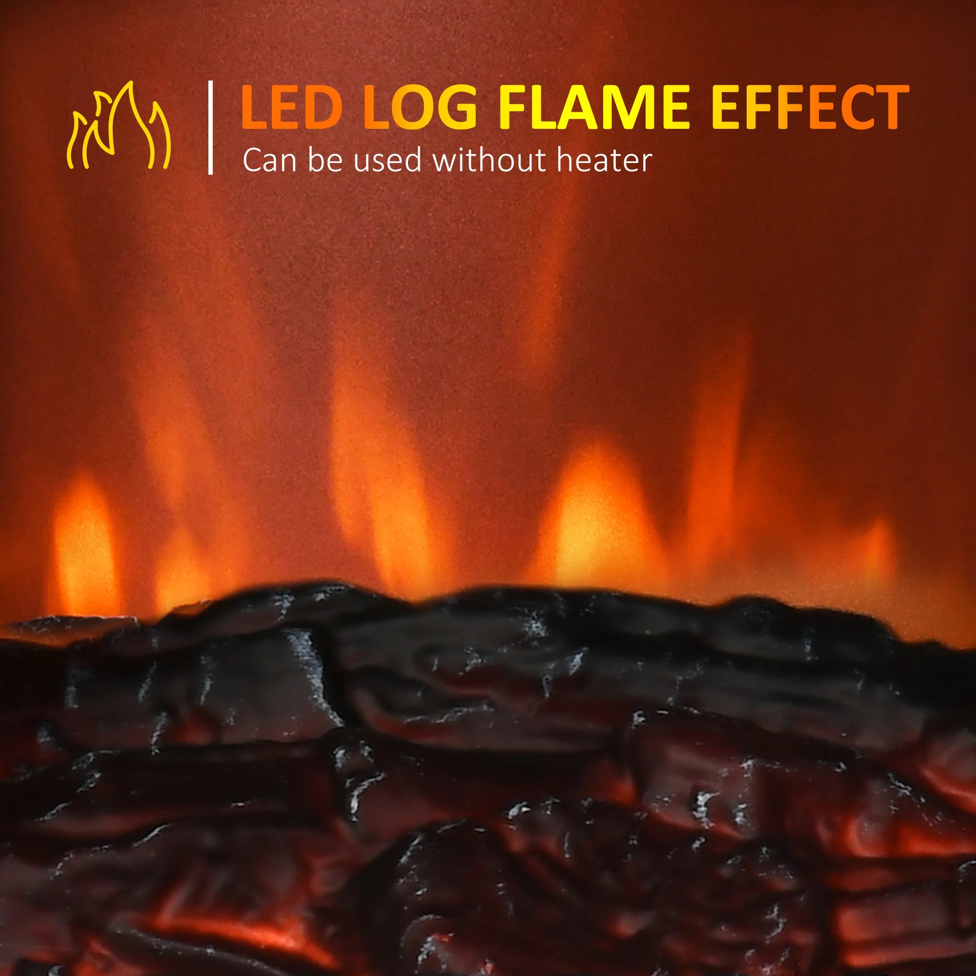 22 Infrared Electric Fireplace Stove, Freestanding Heater, 3D Flame, Adjustable Temp, Timer, 1000W/1500W, Black Electric Fireplaces at Gallery Canada