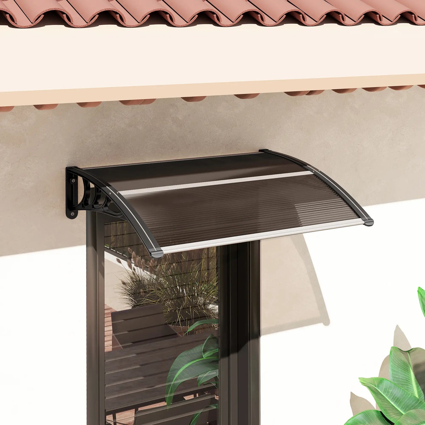 Window Awning Door Canopy, 30" X 50", Brown Door Awnings at Gallery Canada