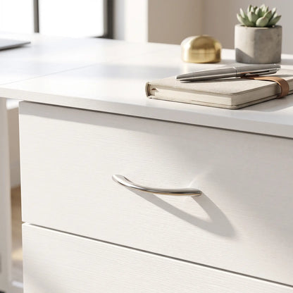 Foldable Computer Desk, 3 Drawers, White Computer Desks at Gallery Canada