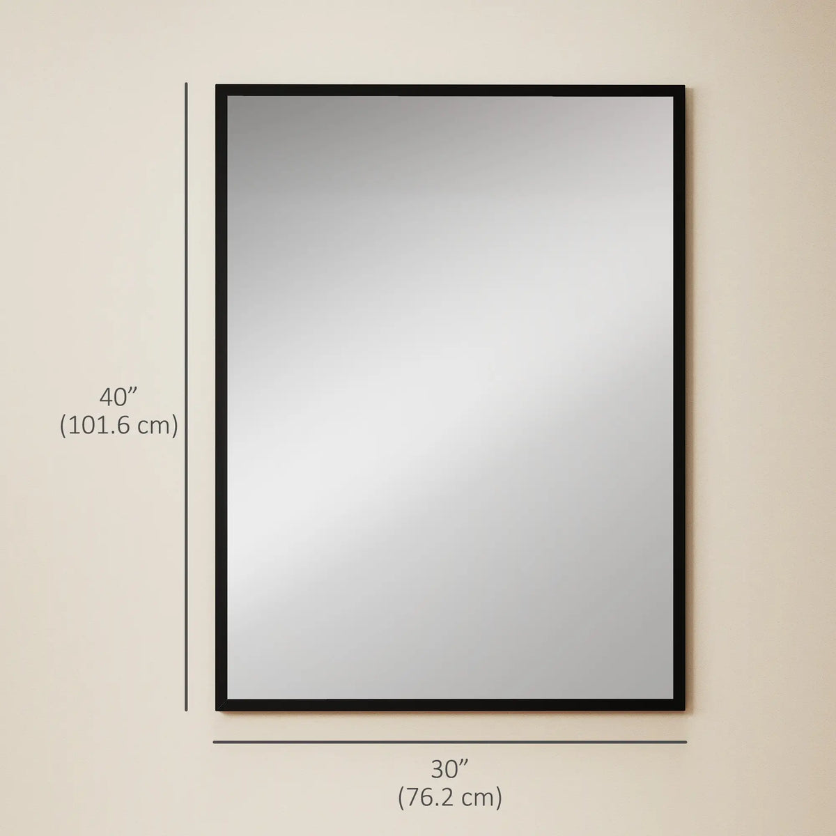 30" x 40" Black Rectangular Bathroom Mirror, Living Room Bedroom Entryway, Black Wall Mirrors at Gallery Canada