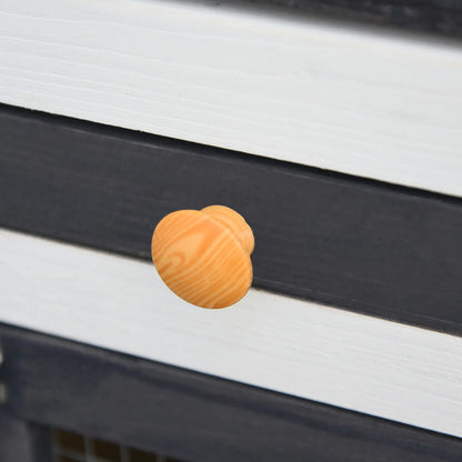 Large Rabbit Hutch, Double Runs, Wooden Bunny Cage, 80" x 18" x 31.5", Gray Rabbit Hutch at Gallery Canada