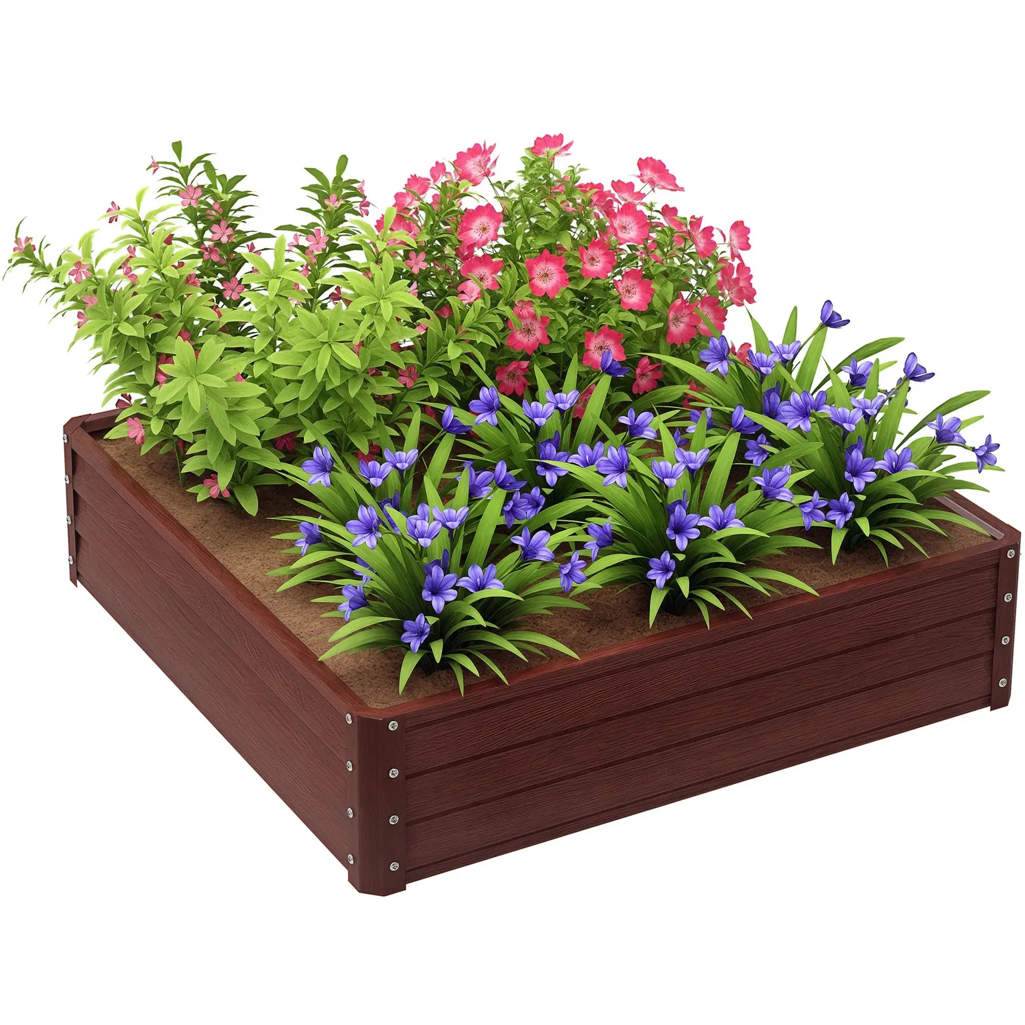 4'x4'x1' Raised Garden Bed, Galvanized Steel Planter, Dark Brown Galvanized Planter Boxes at Gallery Canada