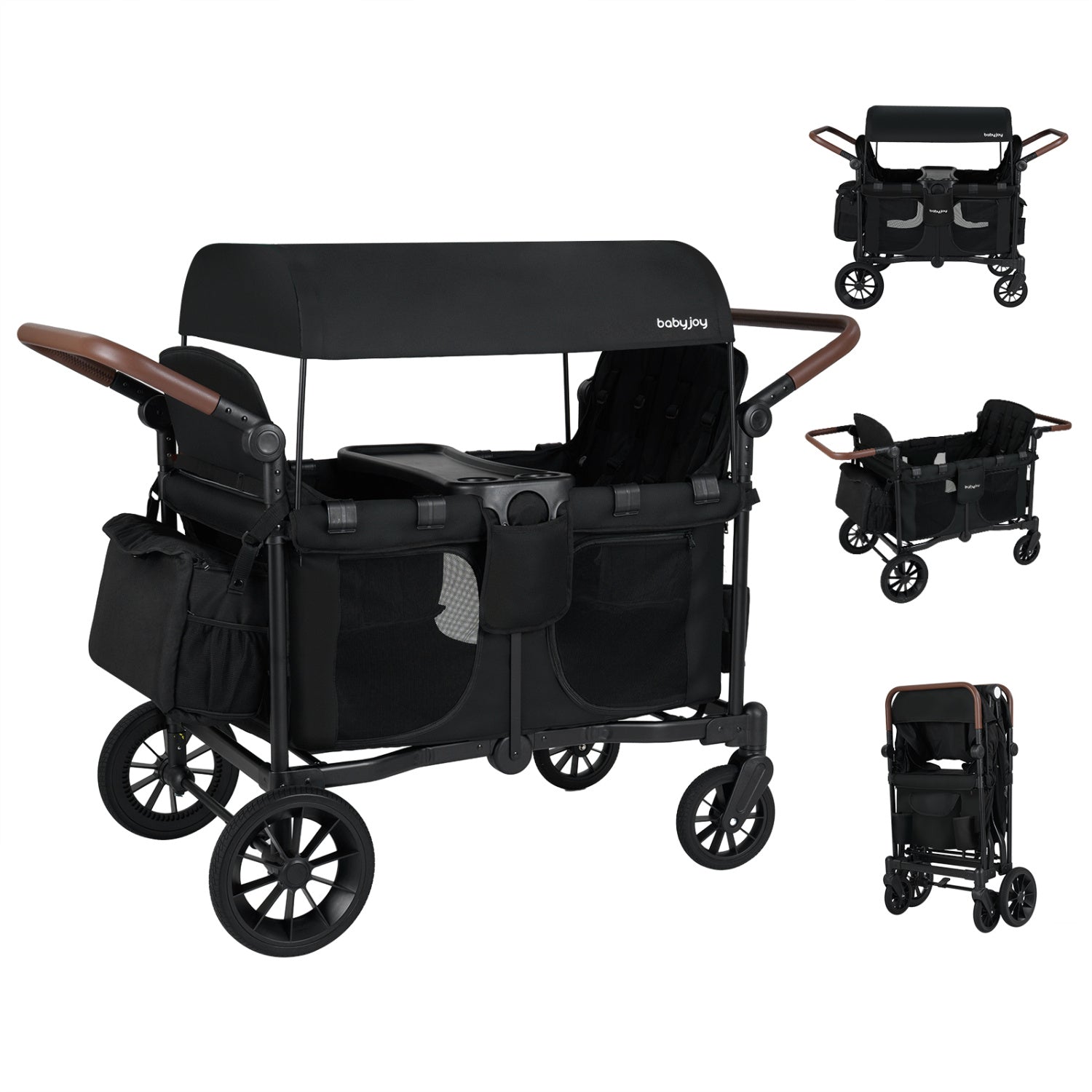 Foldable 4-Seater Wagon Stroller For 4 Kids, Black Baby Strollers at Gallery Canada