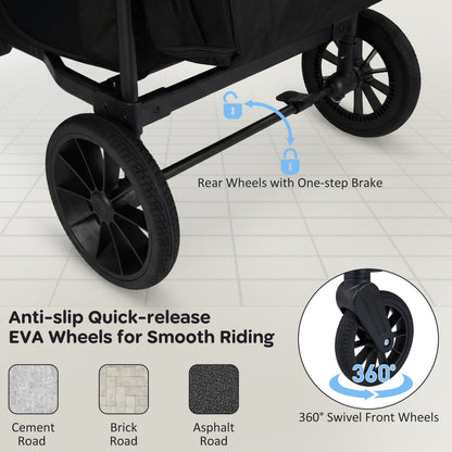 Foldable 4-Seater Wagon Stroller For 4 Kids, Black Baby Strollers at Gallery Canada