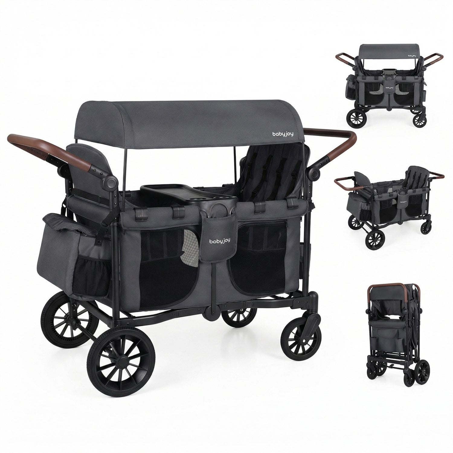 Foldable 4-Seater Wagon Stroller, Gray Baby Strollers at Gallery Canada