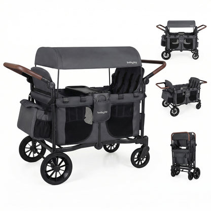 Foldable 4-Seater Wagon Stroller, Gray Baby Strollers at Gallery Canada