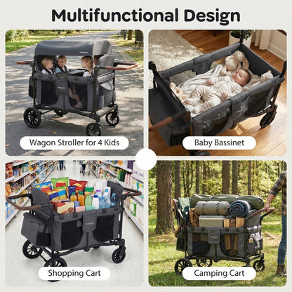 Foldable 4-Seater Wagon Stroller, Gray Baby Strollers at Gallery Canada