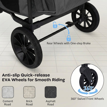 Foldable 4-Seater Wagon Stroller, Gray Baby Strollers at Gallery Canada