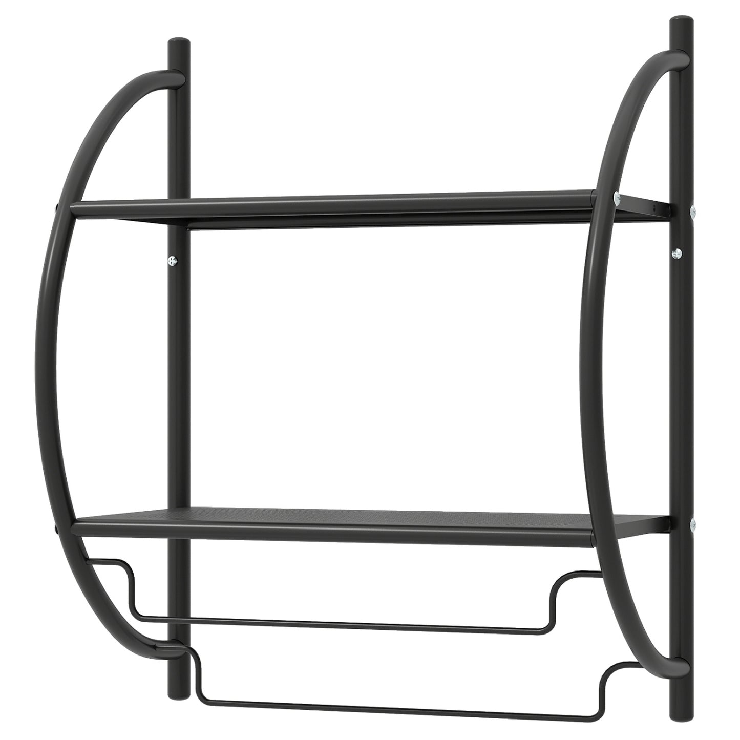 Wall Mounted 2-Tier Bathroom Towel Rack, Black