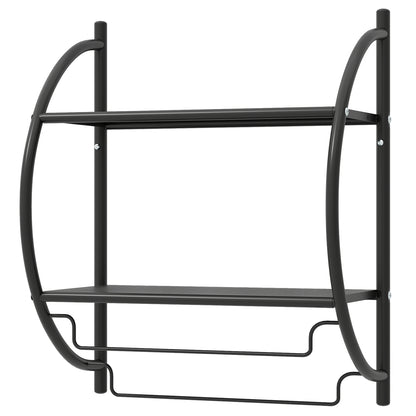 Wall Mounted 2-Tier Bathroom Towel Rack, Black
