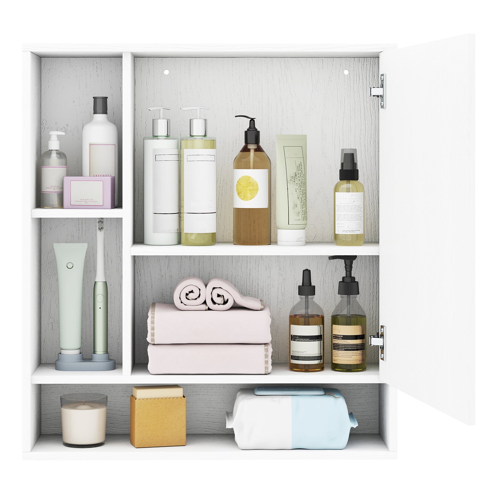 Wall Mounted Bathroom Cabinet, Single Door Mirror, White Wall Cabinets at Gallery Canada