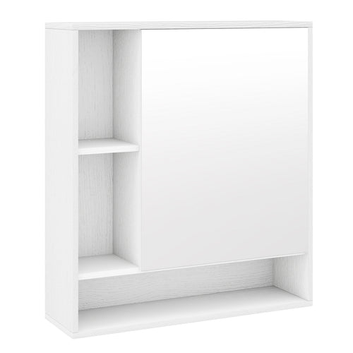 Wall Mounted Bathroom Cabinet, Single Door Mirror, White