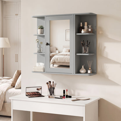 Wall Mounted Medicine Cabinet with Mirror, Gray