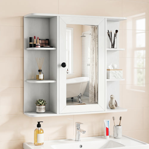 Wall Mounted Bathroom Medicine Cabinet With Mirror, White