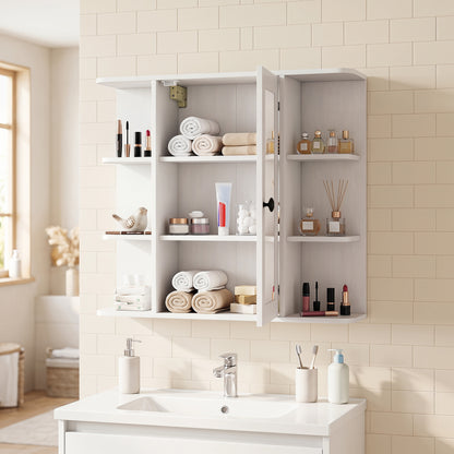 Wall Mounted Bathroom Medicine Cabinet With Mirror, White