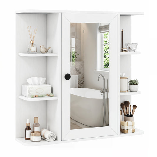 Wall Mounted Bathroom Medicine Cabinet With Mirror, White Floor Cabinets White at Gallery Canada