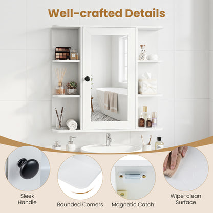 Wall Mounted Bathroom Medicine Cabinet With Mirror, White