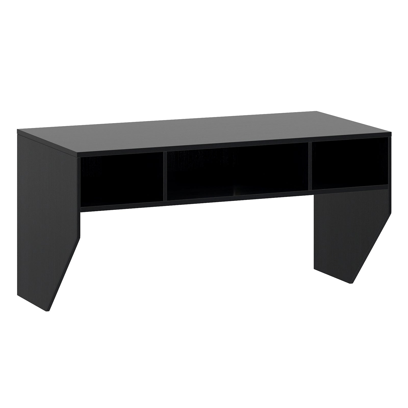 Wall-Mounted Computer Desk Floating Laptop Desk with 3 Storage Compartments, Black Computer Desks at Gallery Canada