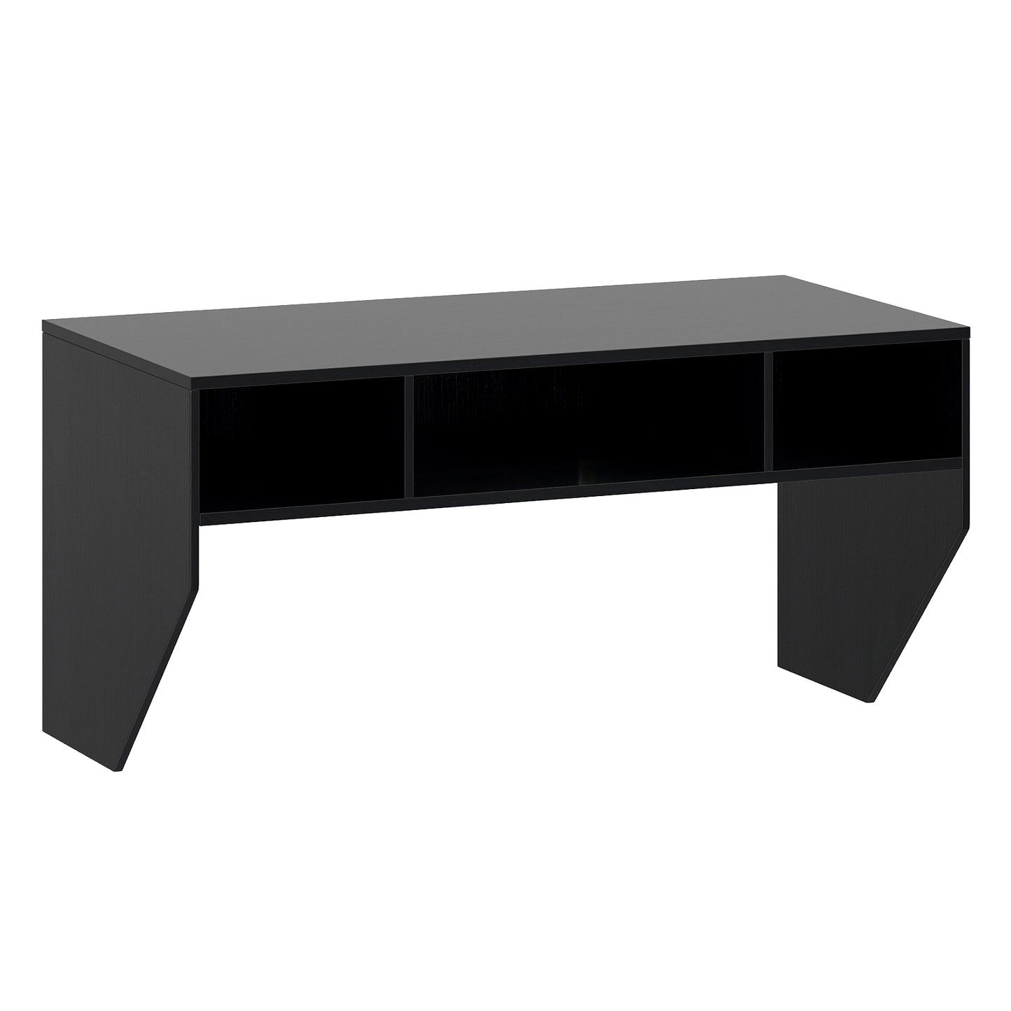 Wall-Mounted Computer Desk Floating Laptop Desk with 3 Storage Compartments, Black Computer Desks at Gallery Canada