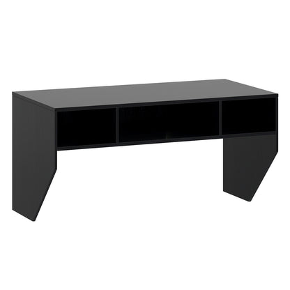 Wall-Mounted Computer Desk Floating Laptop Desk with 3 Storage Compartments, Black Computer Desks at Gallery Canada