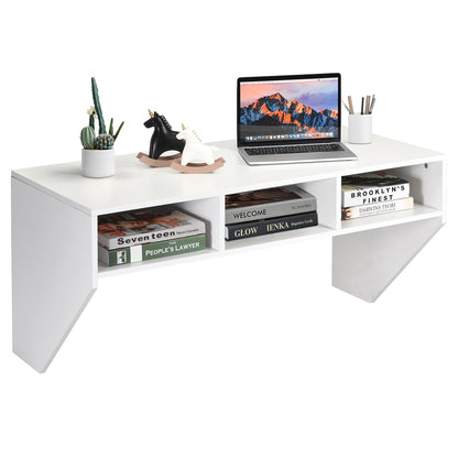Wall Mounted Floating Computer Desk, White Laptop Tables & Printer Stands at Gallery Canada
