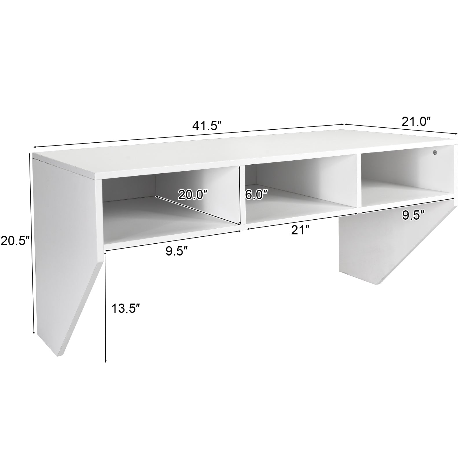 Wall Mounted Floating Computer Desk, White Laptop Tables & Printer Stands at Gallery Canada