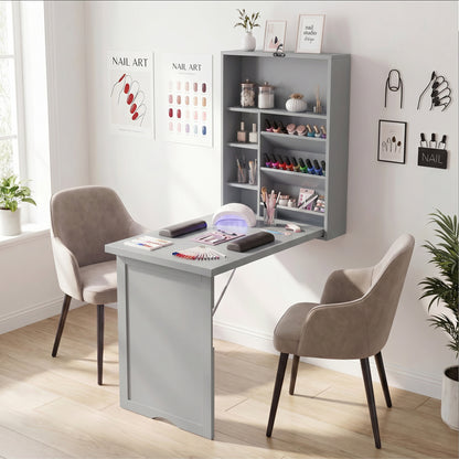 Wall Mounted Fold Out Floating Desk, Gray Laptop Tables & Printer Stands at Gallery Canada