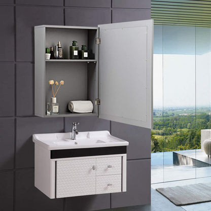 Wall Mounted Mirrored Medicine Cabinet, Gray Wall Cabinets at Gallery Canada