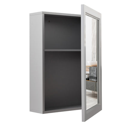 Wall Mounted Mirrored Medicine Cabinet, Gray Wall Cabinets at Gallery Canada