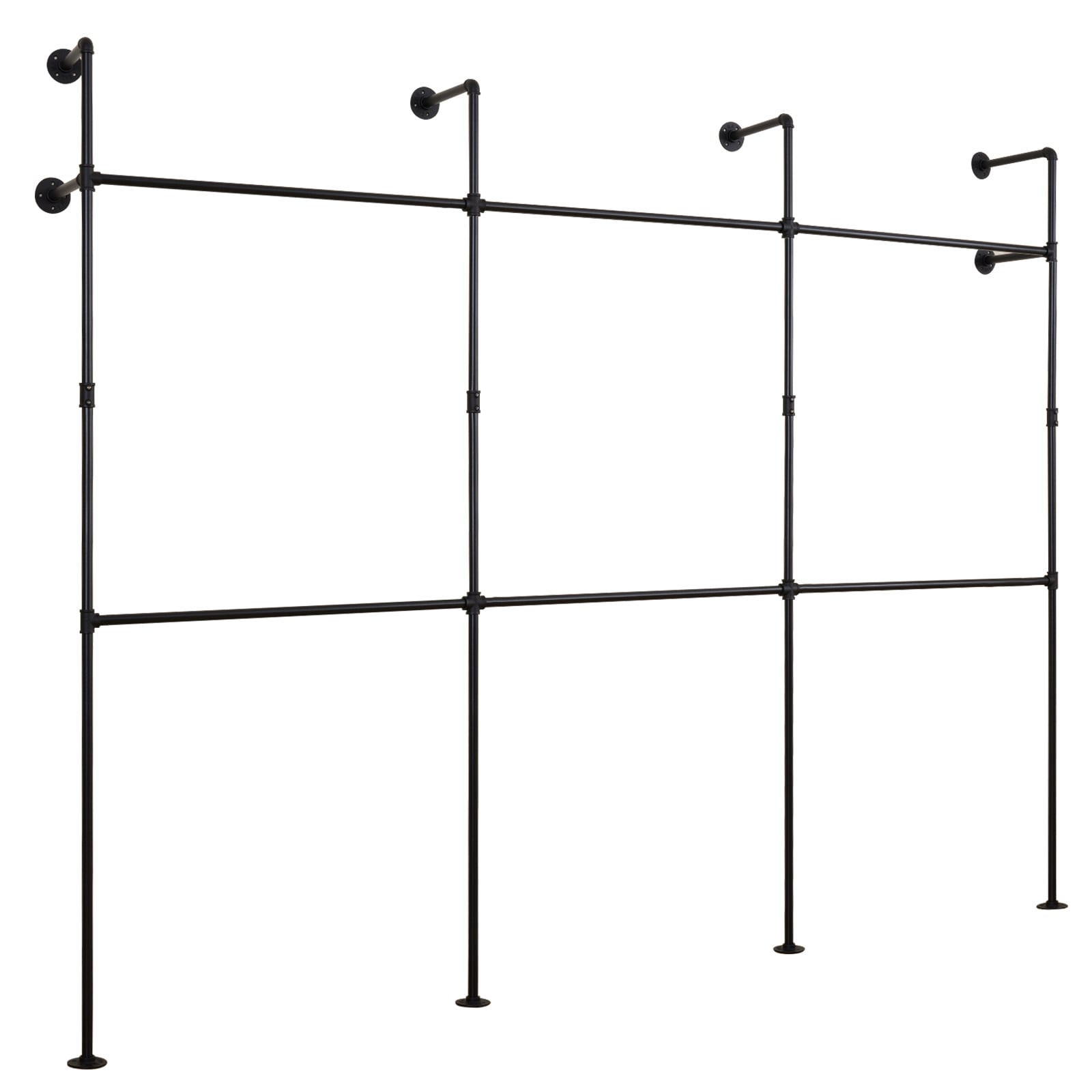 Wall Mounted Pipe Clothing Rack, 6 Hanging Rods, Black Clothing & Closet Storage at Gallery Canada