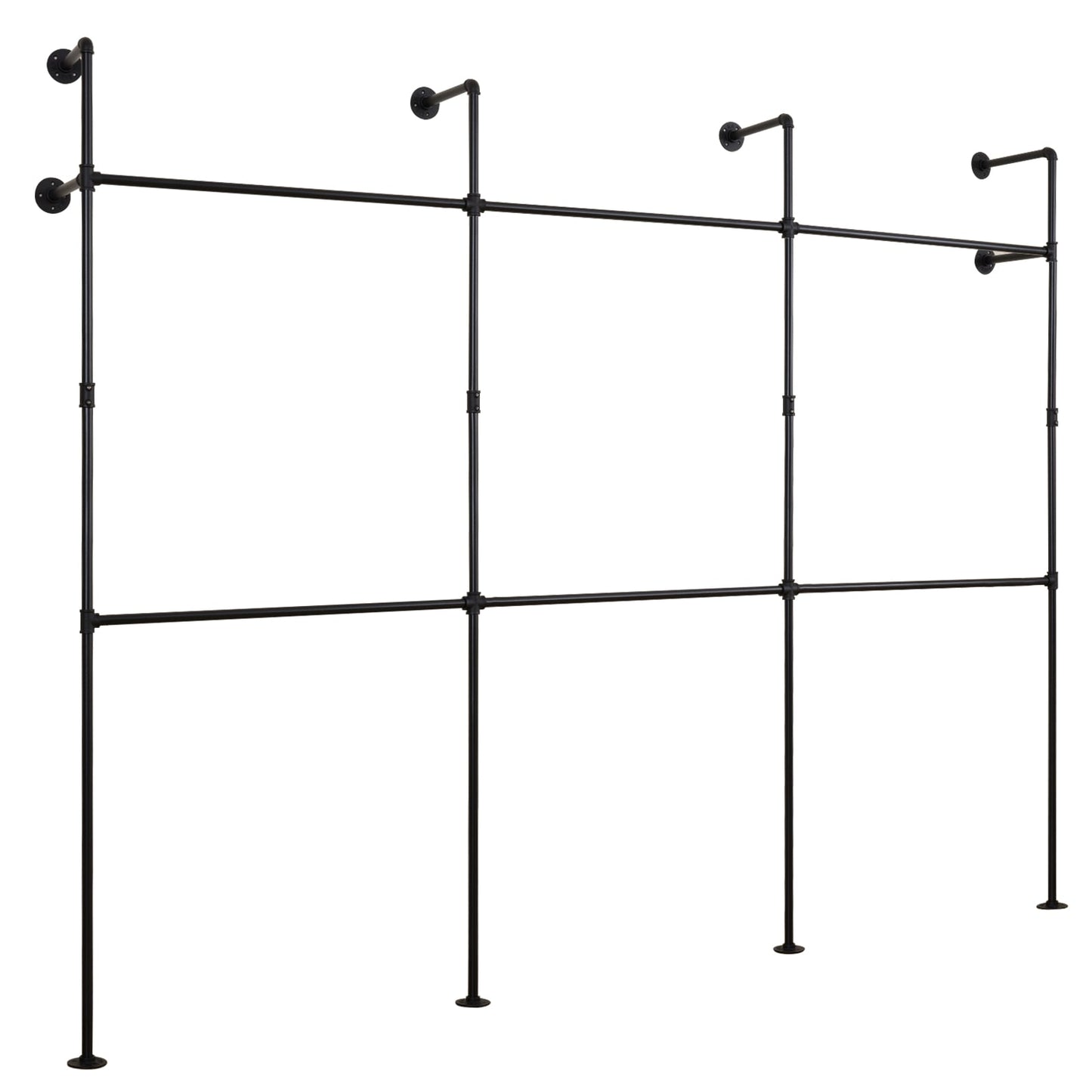 Wall Mounted Pipe Clothing Rack, 6 Hanging Rods, Black Clothing & Closet Storage at Gallery Canada